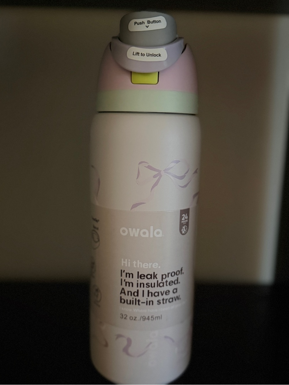 Owala FreeSip 32ozStainless Steel Water Bottle Pink Bow